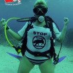 Divers at the Bay Islands College of Diving in Honduras did a World Rhino Day dive. Photo courtesy of Amy Kim Walker.