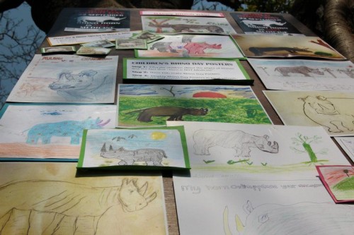World Rhino Day artwork by students in Zimbabwe
