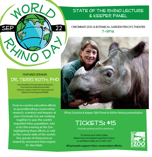 Cincinnati Zoo & Botanical Gardens will host numerous events during World Rhino Day.